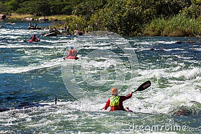 Kayaks River Rapids Action Editorial Stock Photo