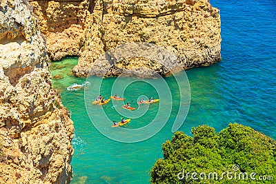 Kayaks on turquoise sea water Editorial Stock Photo