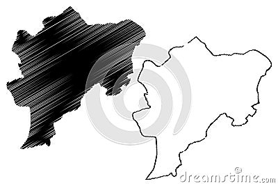 Kayseri map vector Vector Illustration