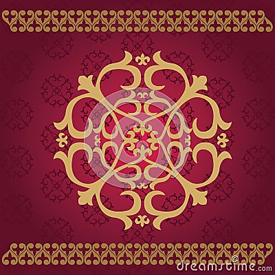 Kazakh Asian ornaments Vector Illustration