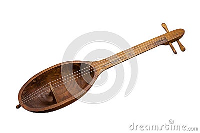 Kazakh folk musical instrument kobyz - prima isolated on white background Stock Photo