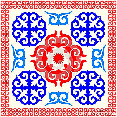 Kazakh national ornament Stock Photo