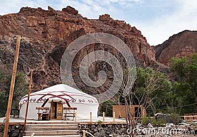 Kazakh yurt Stock Photo