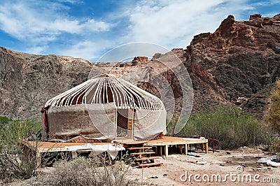 Kazakh yurt Stock Photo