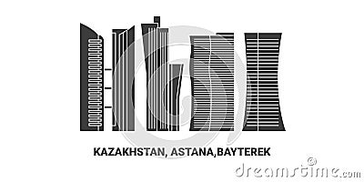 Kazakhstan, Astana,Bayterek, travel landmark vector illustration Vector Illustration