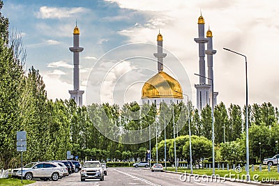 Kazakhstan. Astana. Mosque `Nur Astana` . Editorial Stock Photo