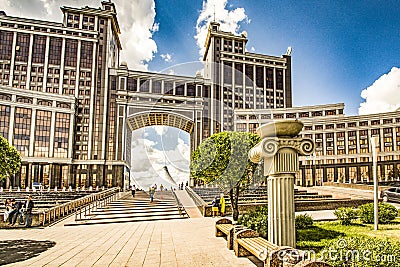 Kazakhstan . Astana . Nurzhol Boulevard . Editorial Stock Photo