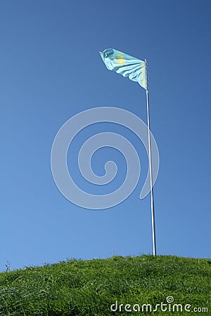 Kazakhstan flag Stock Photo