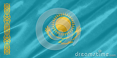 Kazakhstan Flag Stock Photo