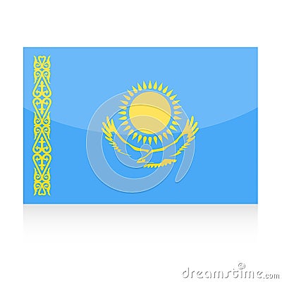 Kazakhstan Flag Vector Icon Stock Photo