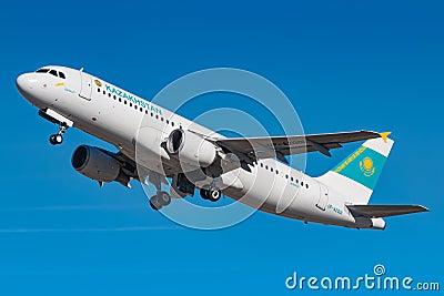 Kazakhstan Gouvernment Airbus A320 airplane at Munich airport Editorial Stock Photo