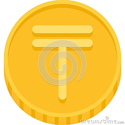 Kazakhstani tenge coin icon, currency of Kazakhstan Vector Illustration