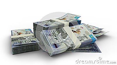 20000 Kazakhstani tenge notes isolated on white background Stock Photo