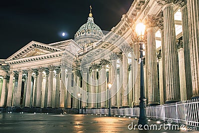 Kazan Cathedral or Kazanskiy Kafedralniy Sobor, landmark of St. Petersburg Stock Photo