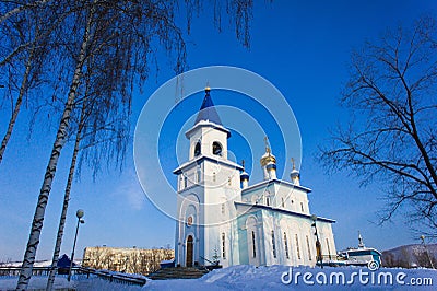 The Kazan icon of the Mother of God church Stock Photo