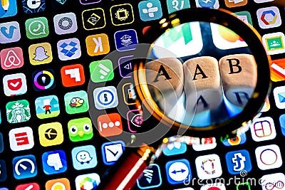 Android App Bundle AAB is a new application distribution format for Android. Editorial Stock Photo