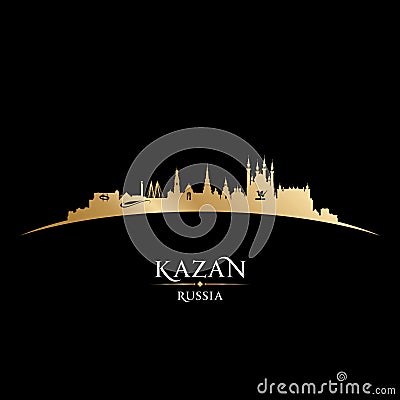 Kazan Russia city skyline silhouette black background Vector Illustration