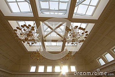 KAZAN, RUSSIA - 16 JANUARY 2017, City Hall - luxury and beautiful touristic place - the glass ceiling Editorial Stock Photo