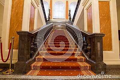KAZAN, RUSSIA - 16 JANUARY 2017, City Hall - luxury and beautiful touristic place - stairwell at the entrance Editorial Stock Photo