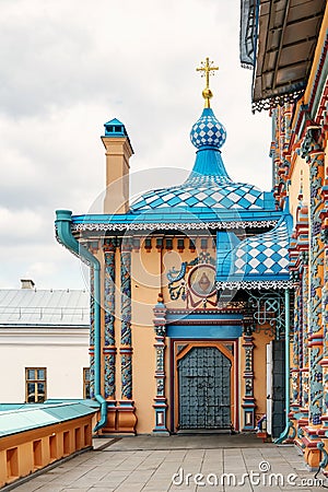 Kazan, Russia, June 01, 2023. The Cathedral of the First-Faithful Apostles Peter and Paul in Kazan. Fragments of Editorial Stock Photo