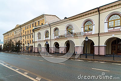 Kazan, Russia - Mar 25.2017. Gostiny Dvor on the Kremlin street Editorial Stock Photo