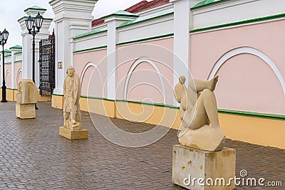 Kazan, Russia - March 26.2017. Stone melody - an international symposium on sculpture in Kremlin Editorial Stock Photo