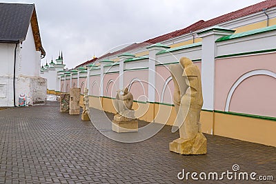 Kazan, Russia - March 26.2017. Stone melody - an international symposium on sculpture in Kremlin Editorial Stock Photo