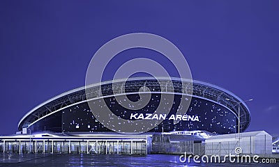 Kazan, Russia - May 1, 2017: Kazan-arena is a football stadium in Kazan. It was built in 2013. It is place for Rubin Editorial Stock Photo