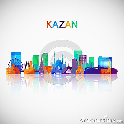 Kazan skyline silhouette in colorful geometric style. Vector Illustration