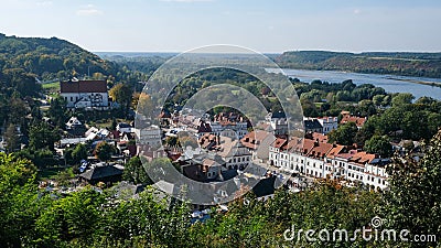 Kazimierz Dolny Church Hill and Valley in the summer Stock Photo