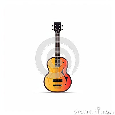 Minimalistic Guitar Instrument Icon Vector Illustration Stock Photo