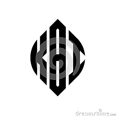 KBI circle letter logo design with circle and ellipse shape. KBI ellipse letters with typographic style. The three initials form a Vector Illustration