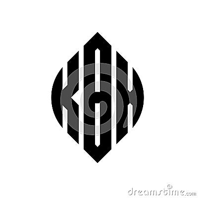 KBX circle letter logo design with circle and ellipse shape. KBX ellipse letters with typographic style. The three initials form a Vector Illustration