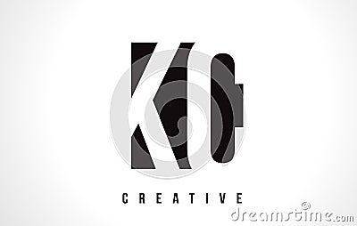 KC K C White Letter Logo Design with Black Square. Vector Illustration