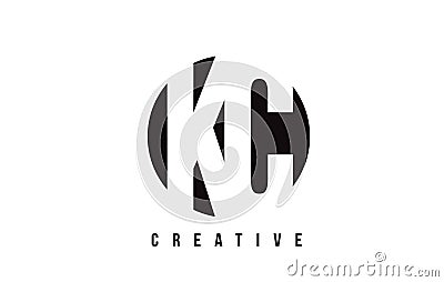 KC K C White Letter Logo Design with Circle Background. Vector Illustration