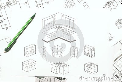 Küchenplan Stockfoto - Bild: 45574353