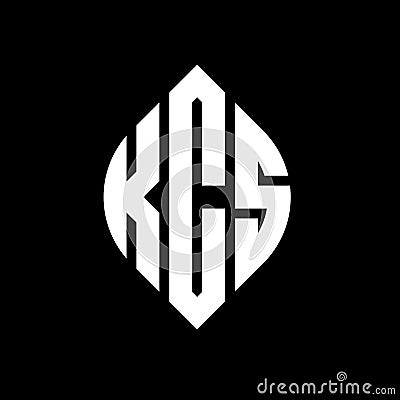 KCS circle letter logo design with circle and ellipse shape. KCS ellipse letters with typographic style. The three initials form a Vector Illustration