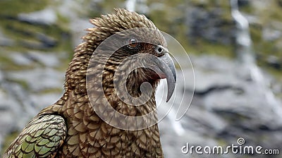 Kea parrot (Fjordland, New Zealand) Stock Photo