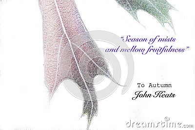 Keats To Autumn Quote Stock Photo