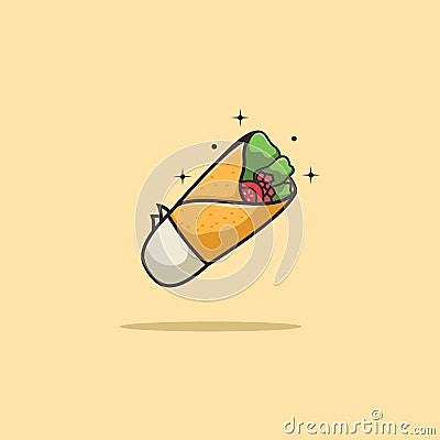 kebab cute vector icon illustration Vector Illustration