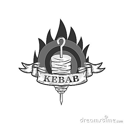 Kebab. Design element for logo, label, emblem, sign. Vector Illustration