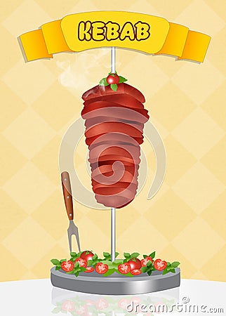 Kebab menu Cartoon Illustration