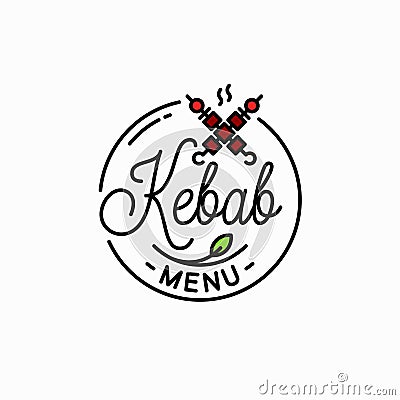 Kebab menu logo. Round linear logo of kebab Vector Illustration
