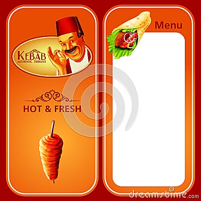 Kebab tasty menu Vector Illustration