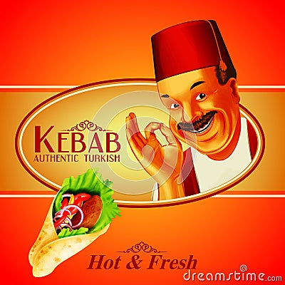 Kebab tasty Vector Illustration