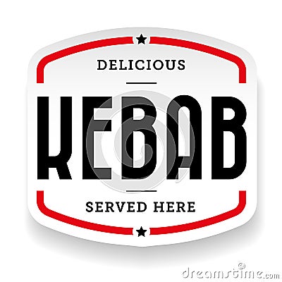 Kebab vintage sign sticker Vector Illustration