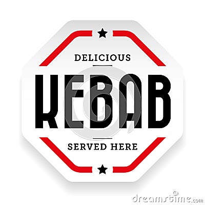 Kebab vintage sign sticker Vector Illustration