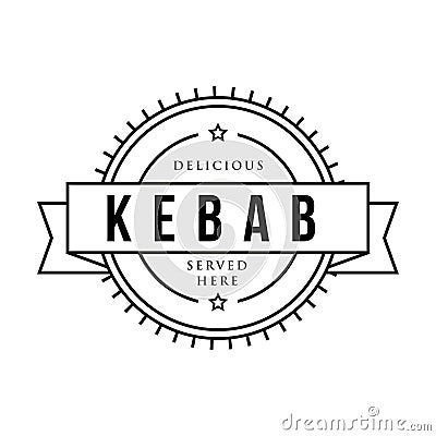 Kebab vintage stamp sign Vector Illustration