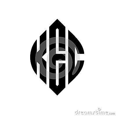 KEC circle letter logo design with circle and ellipse shape. KEC ellipse letters with typographic style. The three initials form a Vector Illustration