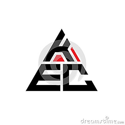 KEC triangle letter logo design with triangle shape. KEC triangle logo design monogram. KEC triangle vector logo template with red Vector Illustration